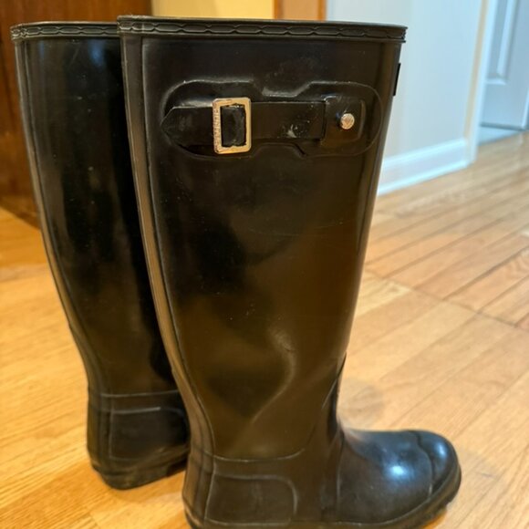 Women's Original Tall Gloss Rain Boots Black Size: US 6/EU 7 - Picture 4 of 6